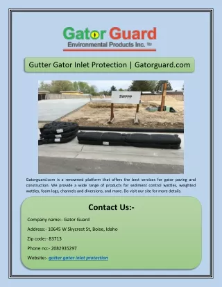 Gutter Gator Inlet Protection | Gatorguard.com