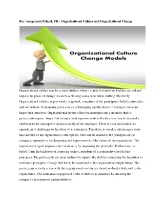 Buy Assignment Poland, UK - Organizational Culture and Organizational Change