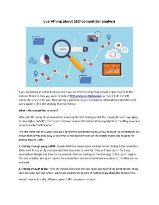 everything about seo competitor analysis