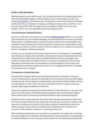 benifits of mold remediation
