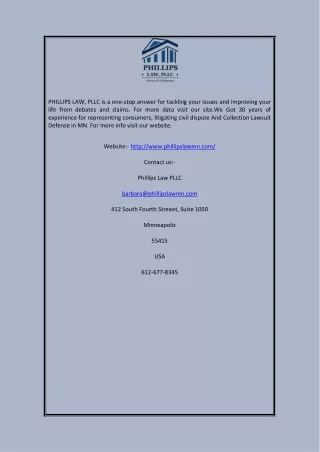 phillips law pllc is a one stop answer