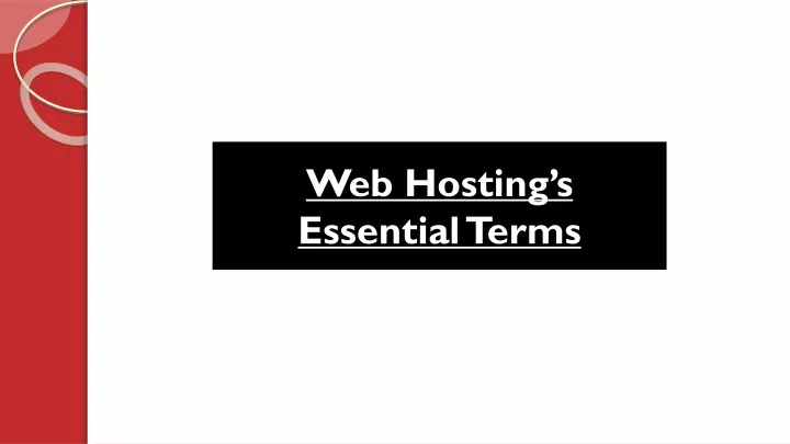 web hosting s essential terms