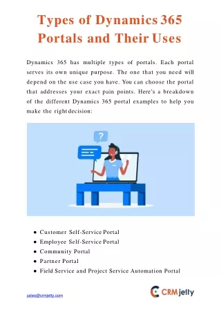 types of dynamics 365 portals and their uses
