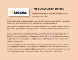 Trade Show Exhibit Storage