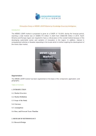 exhaustive study on mems lidar market