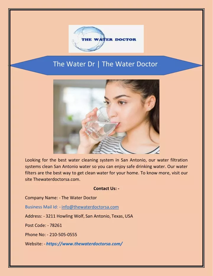 the water dr the water doctor