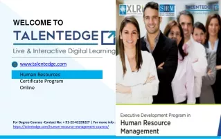 Human Resources Certificate Program Online