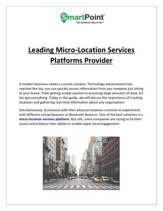 leading micro location services platforms provider