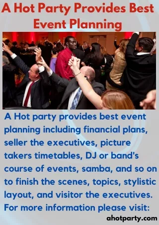 A Hot Party Provides Best Event Planning