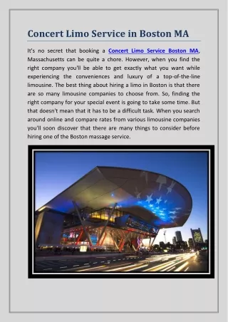 Concert Limo Service in Boston MA