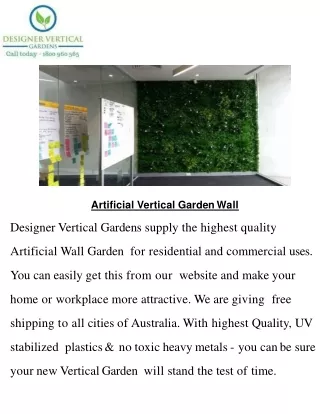 Design Your Outdoor/Indoor Space With Artificial Greenery -  Designer Vertical Gardens