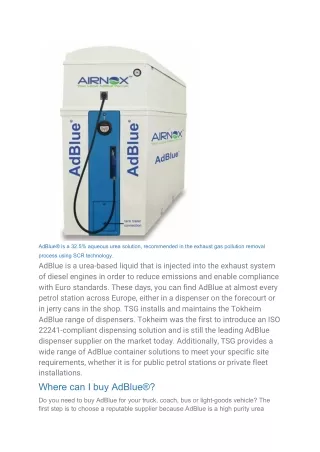 adblue is a 32 5 aqueous urea solution