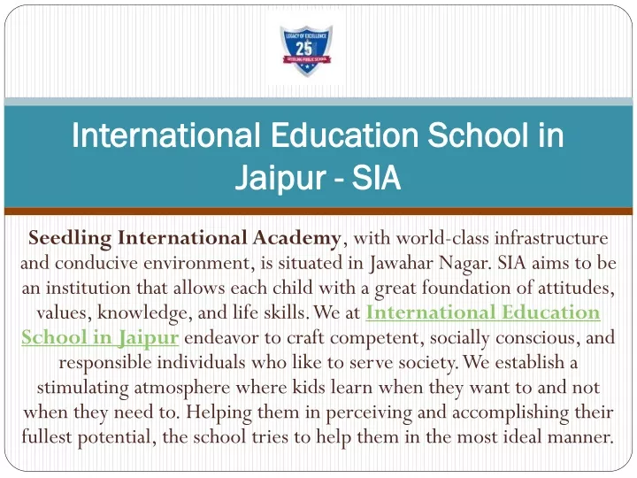 international education school in jaipur sia