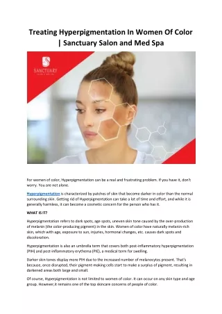 treating hyperpigmentation in women of color