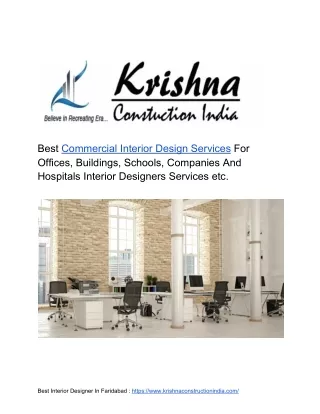 Best Commercial interior designers in Faridabad
