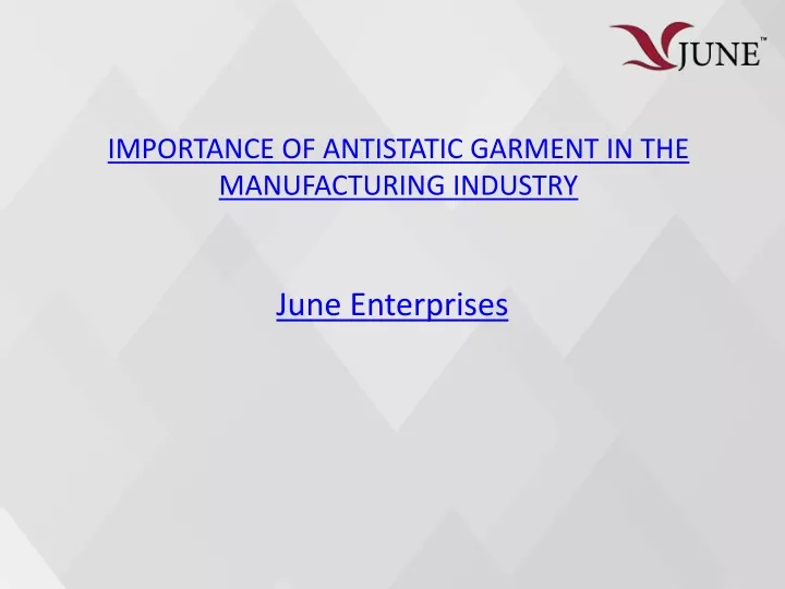 importance of antistatic garment