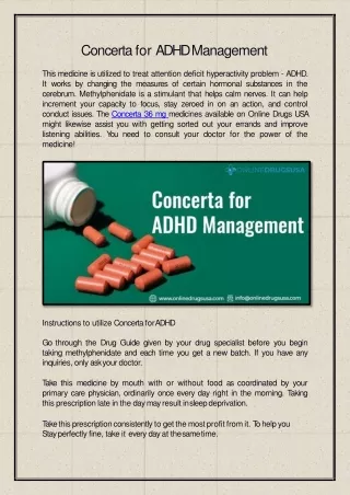 Concerta for ADHD Management