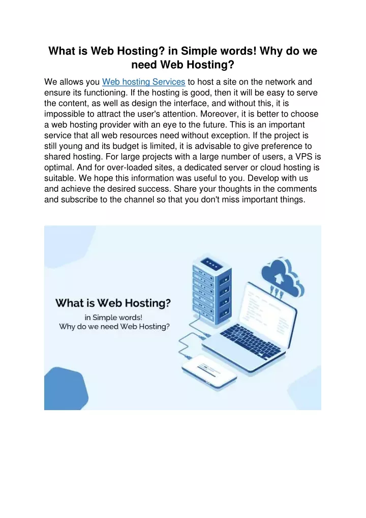 what is web hosting in simple words