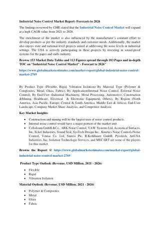 industrial noise control market report forecasts