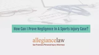 how can i prove negligence in a sports injury case