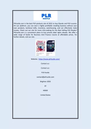 Buy PLR Ebooks Online | Plrhustle.com