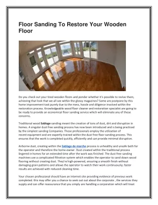Floor sanding to restore your wooden floor