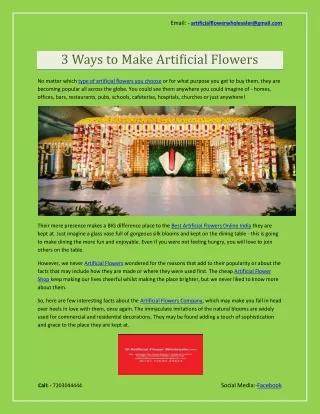 3 Ways to Make Artificial Flowers