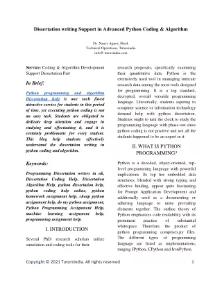 dissertation writing support in advanced python