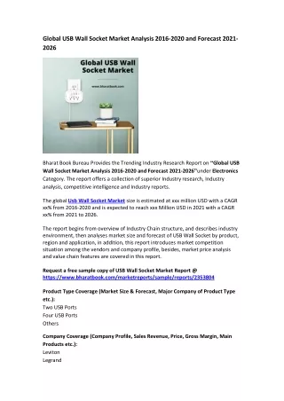 global usb wall socket market analysis 2016 2020