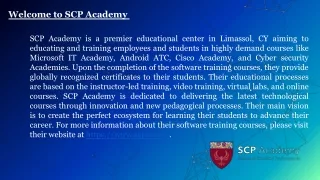 welcome to scp academy