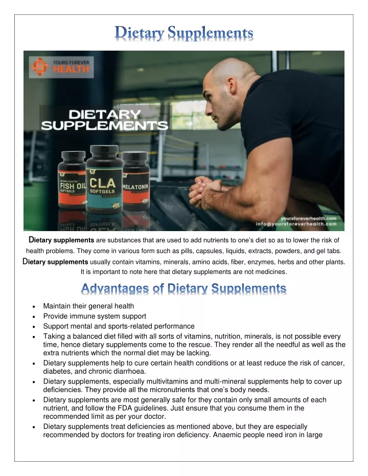 d d ietary supplements are substances that