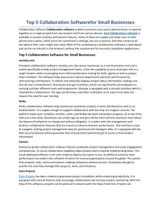 top 5 collaboration softwarefor small businesses