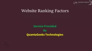 Website Ranking Factors