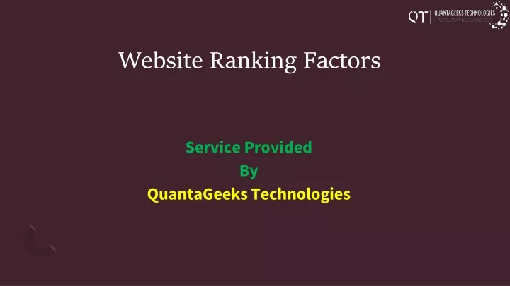 website ranking factors
