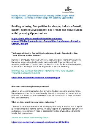 Banking industry, Competitive Landscape, Industry Growth