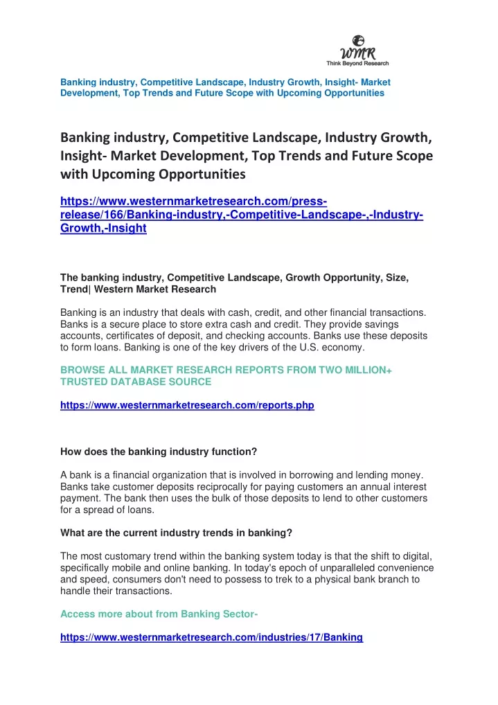 banking industry competitive landscape industry