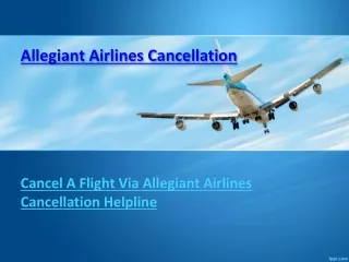 Allegiant Airlines Cancellation