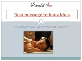 Best Body Massage in hauz Khas