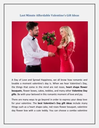 Last Minute Affordable Valentine’s Gift Ideas
