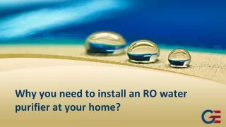 Why you need to install an RO water purifier at your home?