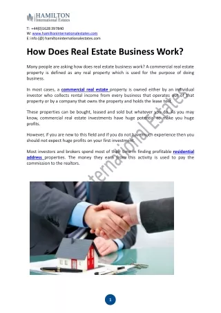 How Does Real Estate Business Work?