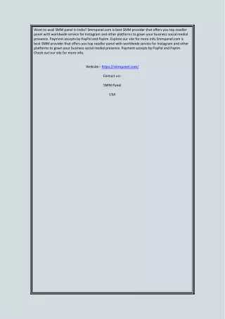 want to avail smm panel in india smmpanel