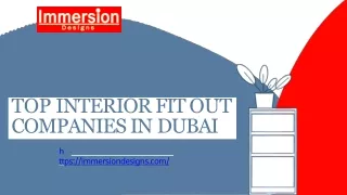 Top Most Interior Fit Out Companies in Dubai | Immersion Designs