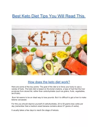 Best Keto Diet Tips You Will Read This.
