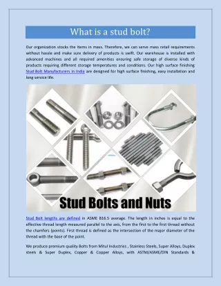 what is a stud bolt