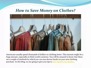 How to Save Money on Clothes?