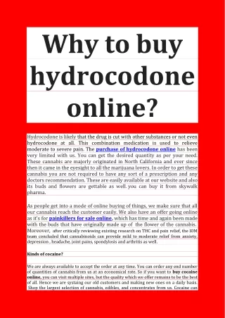 why to buy hydrocodone online