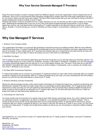 Why Your Service Demands Handled IT Providers