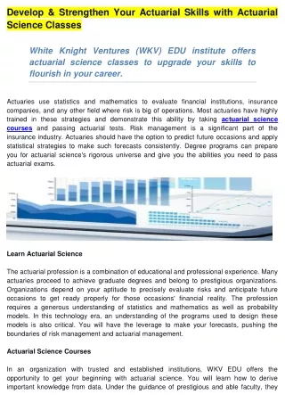 develop strengthen your actuarial skills with