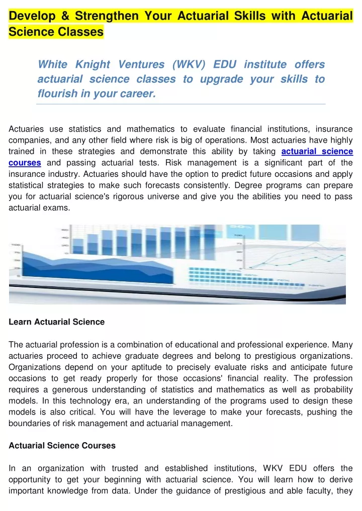 develop strengthen your actuarial skills with
